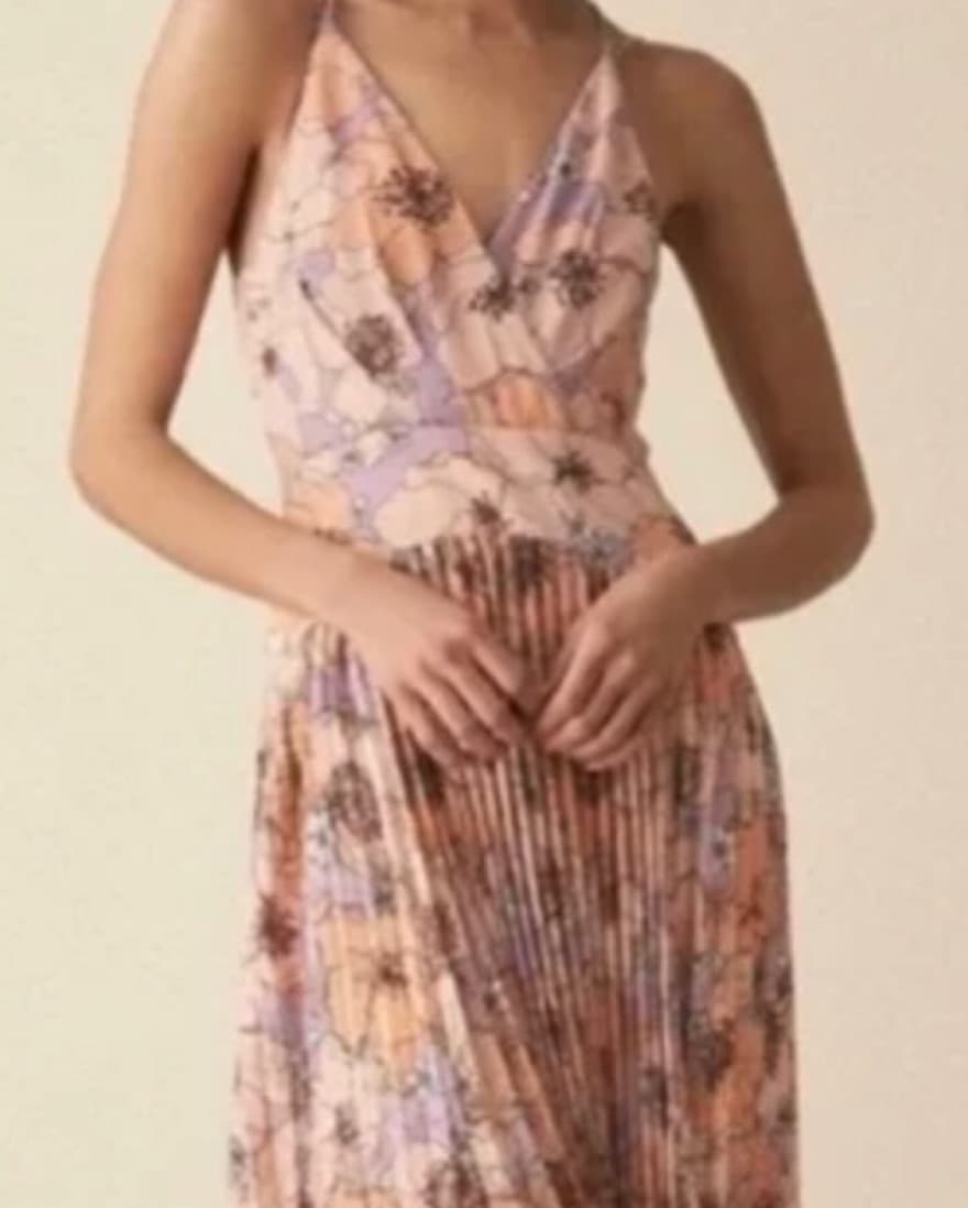 Reiss Corinne Floral Pleated Dress - Image 1