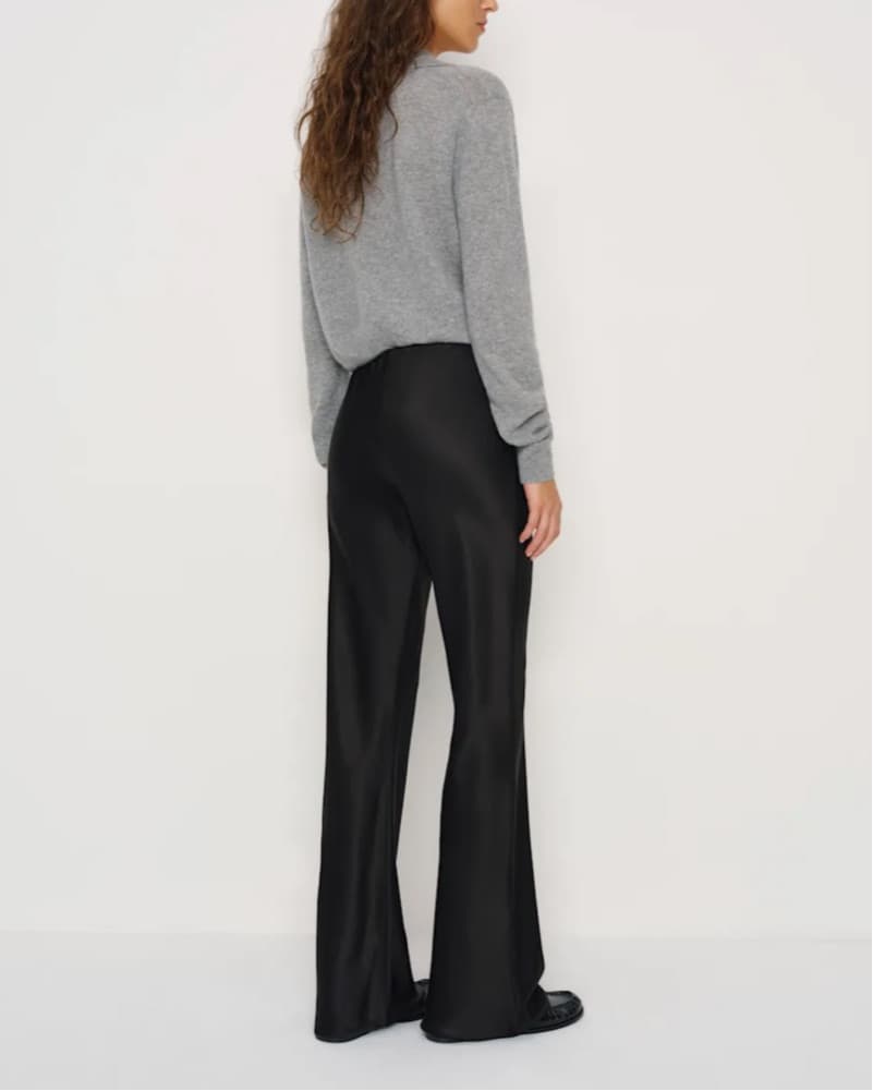 Reformation Gail Black Satin Bias Pants  - Image 3