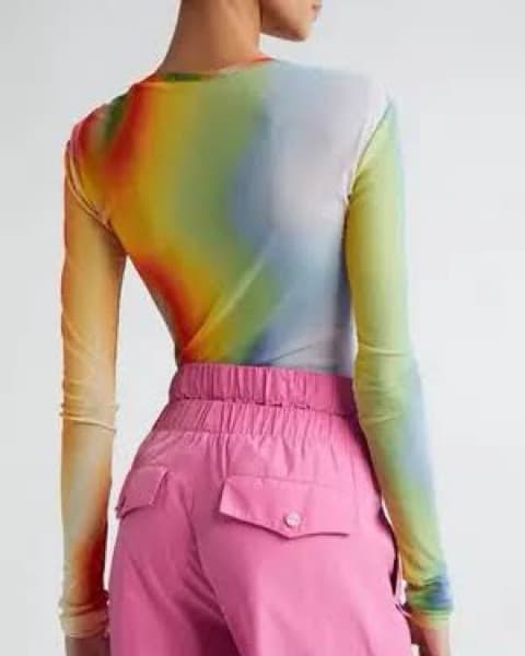 Monse Rainbow Heatwave Mesh Top - Image 3