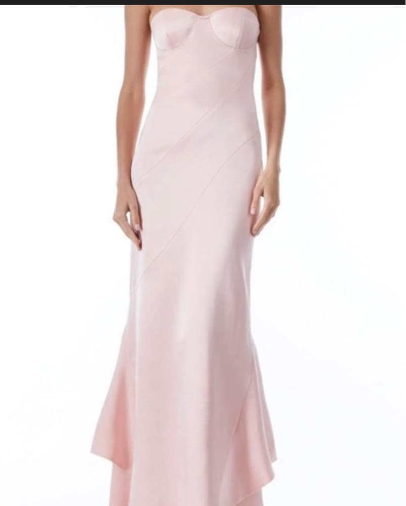 Alice + Oliva Pink Silk Gown - Image 4