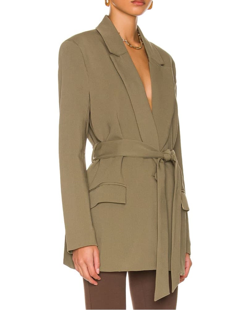 Army Green Belted Blazer Dress - Image 2