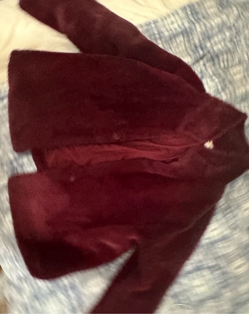 Maroon/Deep Berry Fur Coat - Image 3