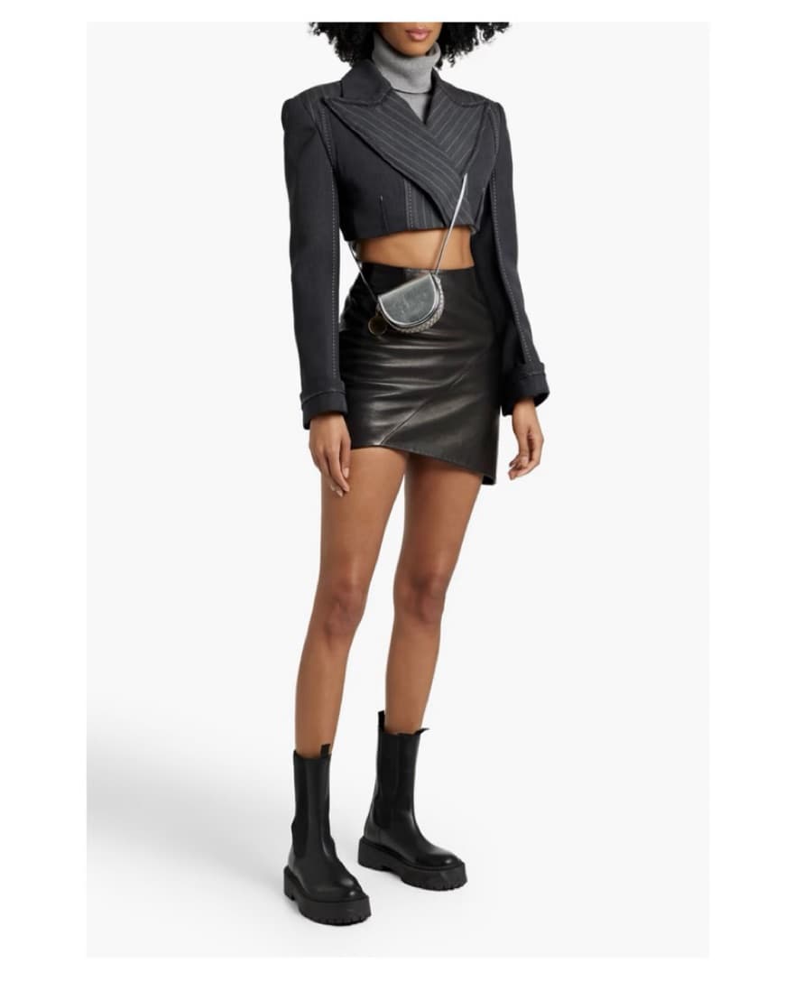 Clare cropped pinstriped wool-blend twil - Image 1