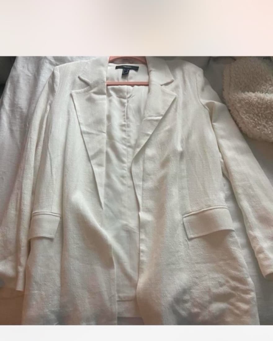 white linen oversized blazer  - Image 3