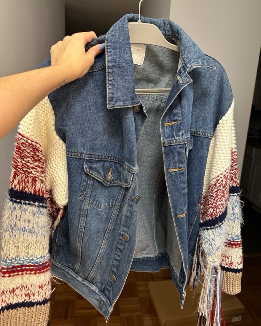 Zara Jean Jacket With Knit Sleeves - Image 3