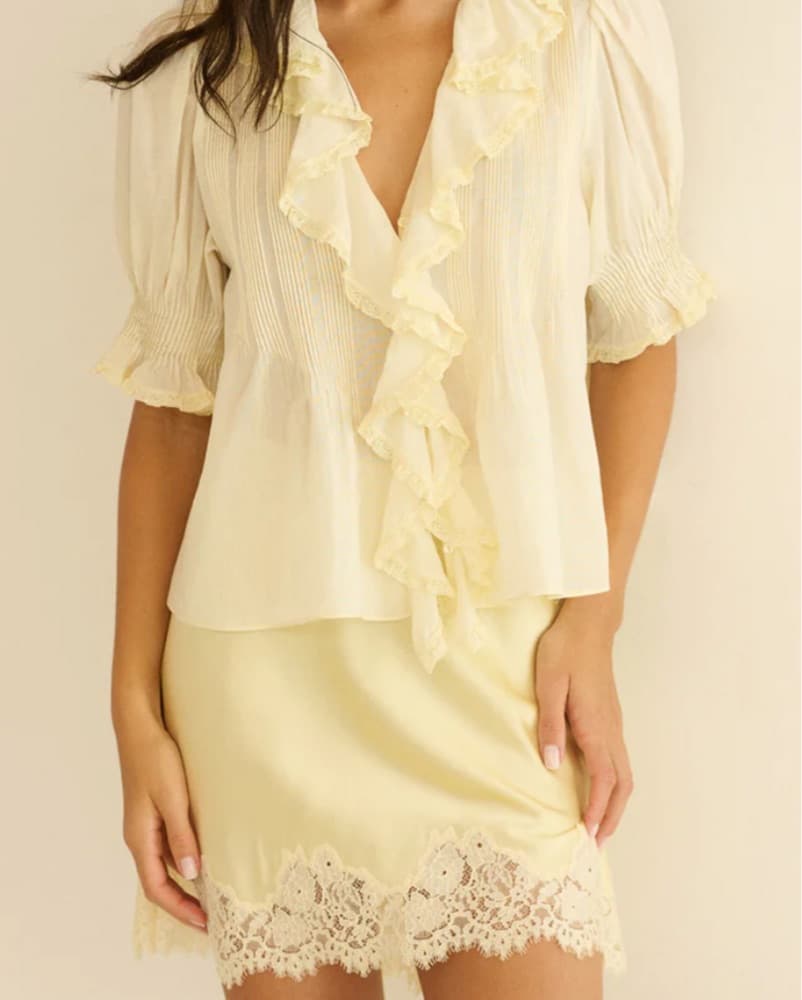 Doen Yellow Silk Skirt - Image 2