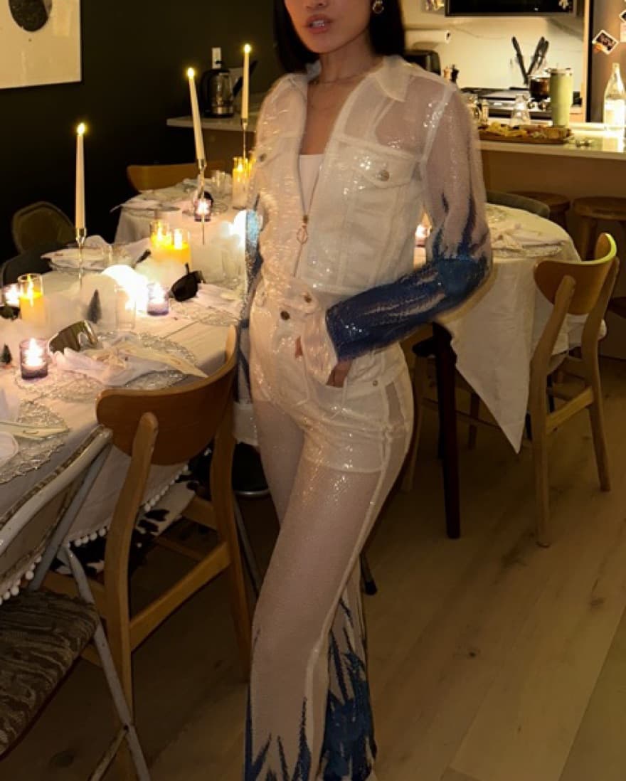 Sequined Zip Top And Pant Set - Image 1