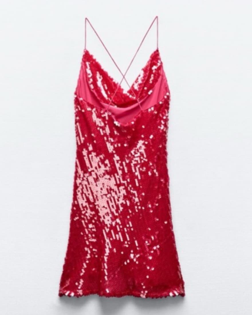 Hot Pink Zara Sequin Dress - Image 2