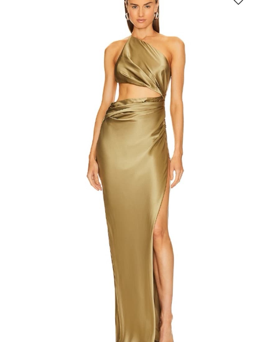 The sei One Shoulder sage Gown - Image 1