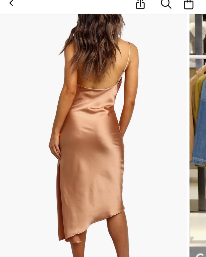 Gold Satin Dress  - Image 2