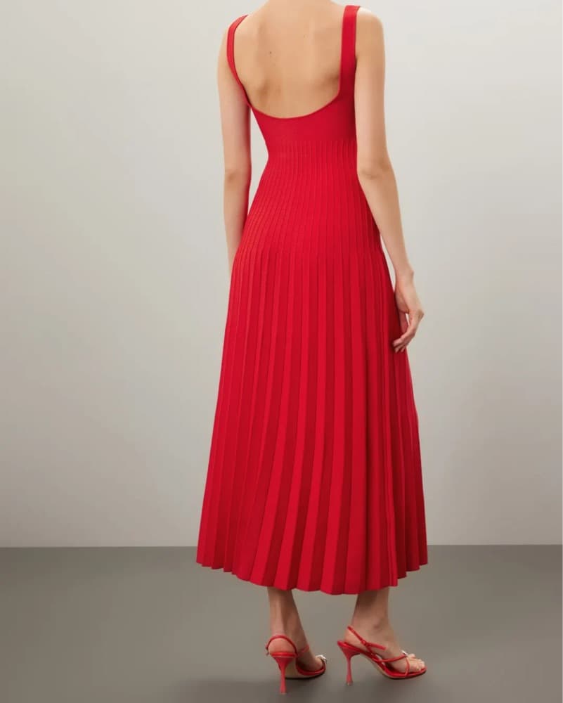 STAUD Red Ellision Dress - Image 4
