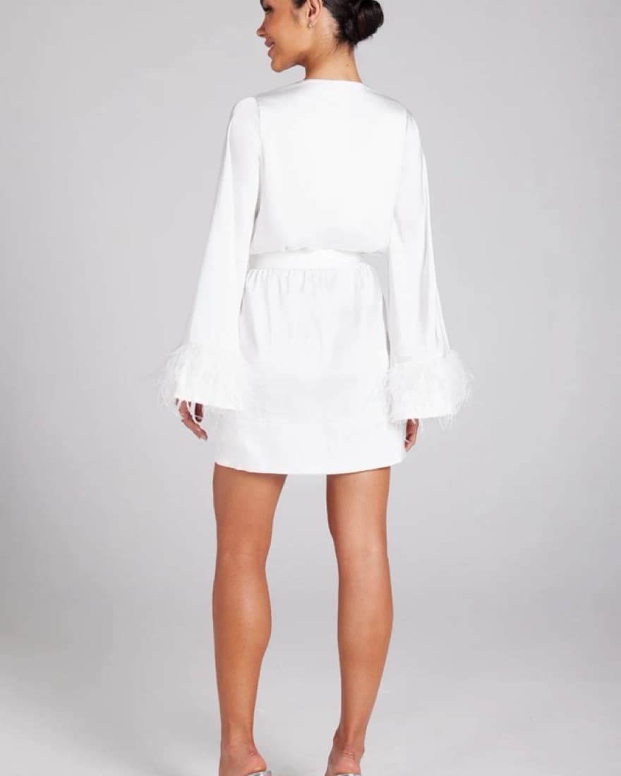 Nadine merabi Dina Feather Robe Dress XS - Image 2
