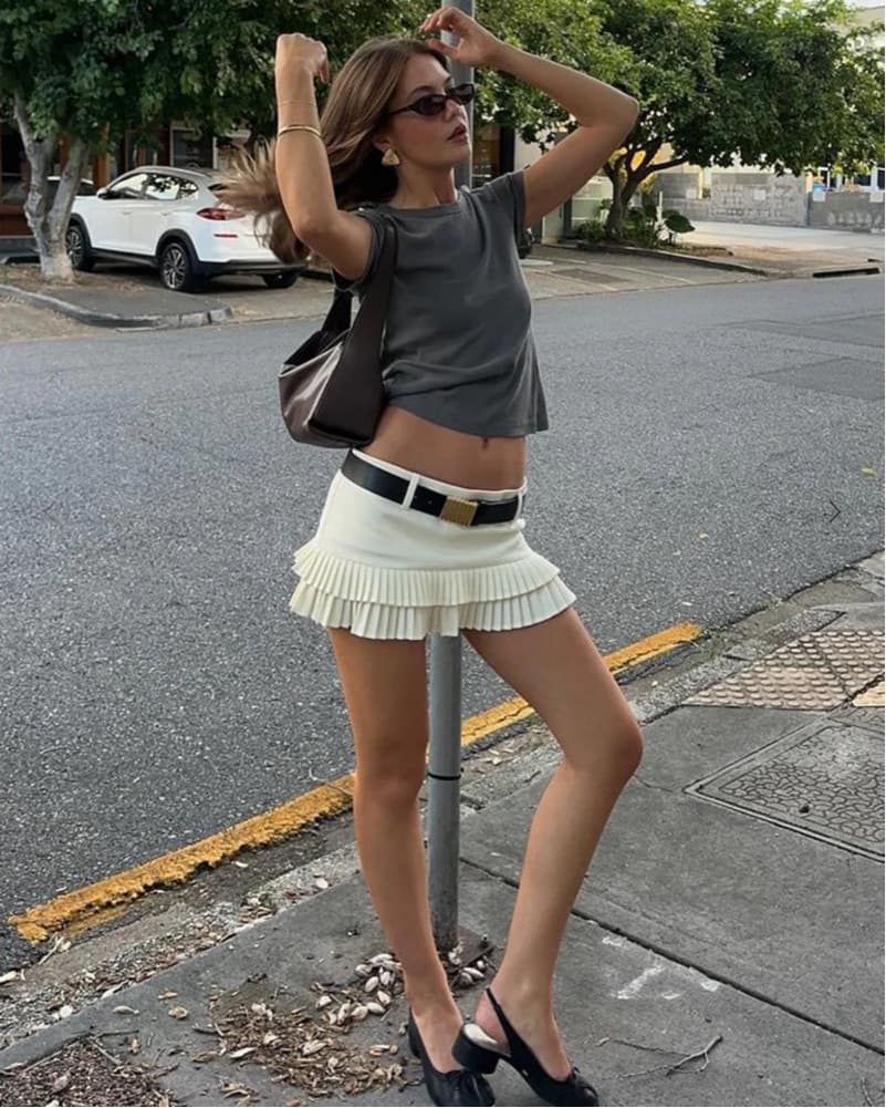 Lioness Cream Ruffle Skort - Image 3