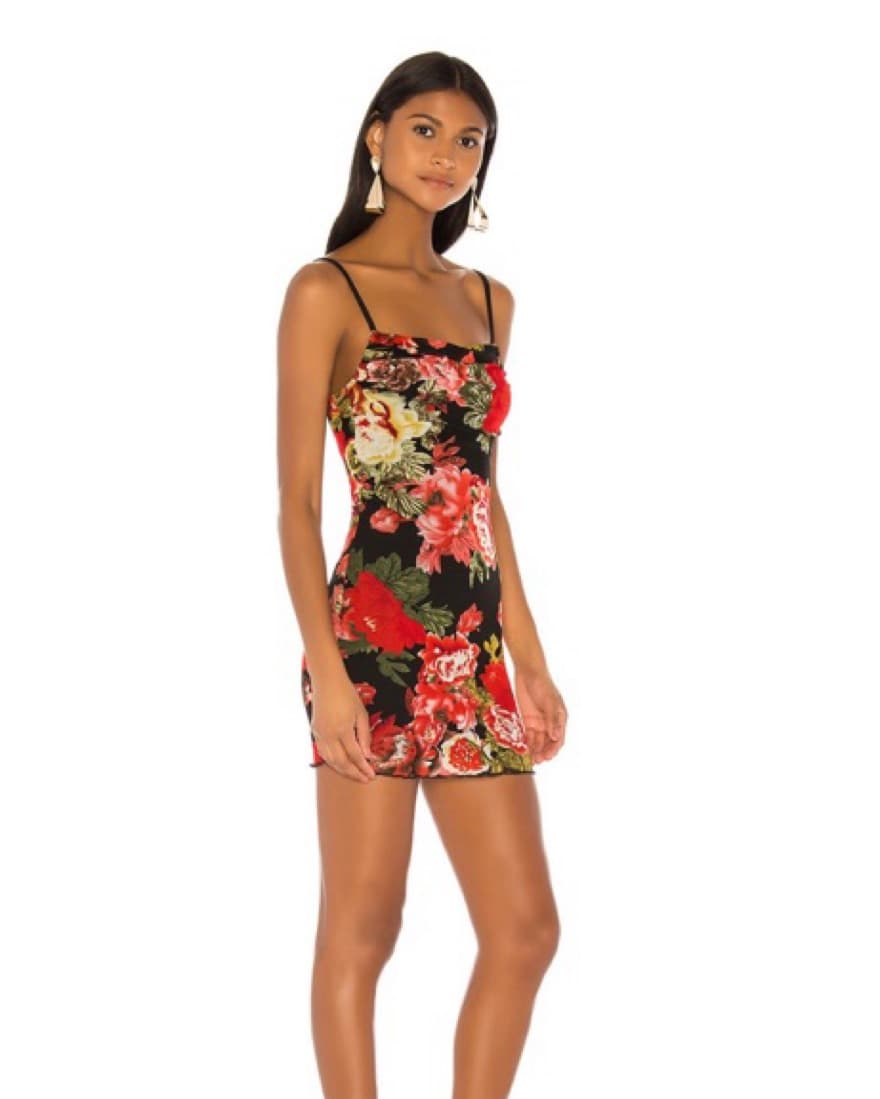 Floral Red Revolve Dress Short - Image 1