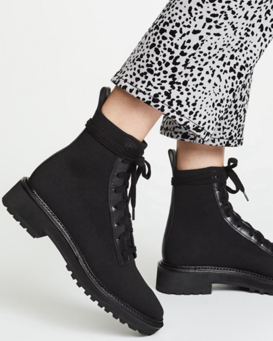 Loeffler Randall Brady Knit Combat Boots - Image 3