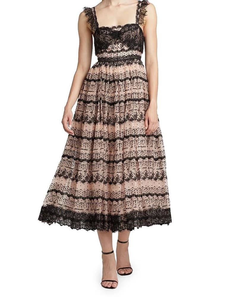 Cinq A Sept Elegant Lace Midi Dress - Image 3