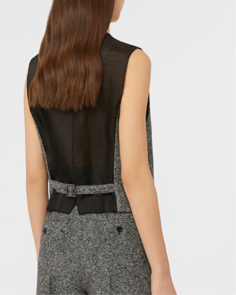 Wool And Silk Tweed Gilet - Image 2