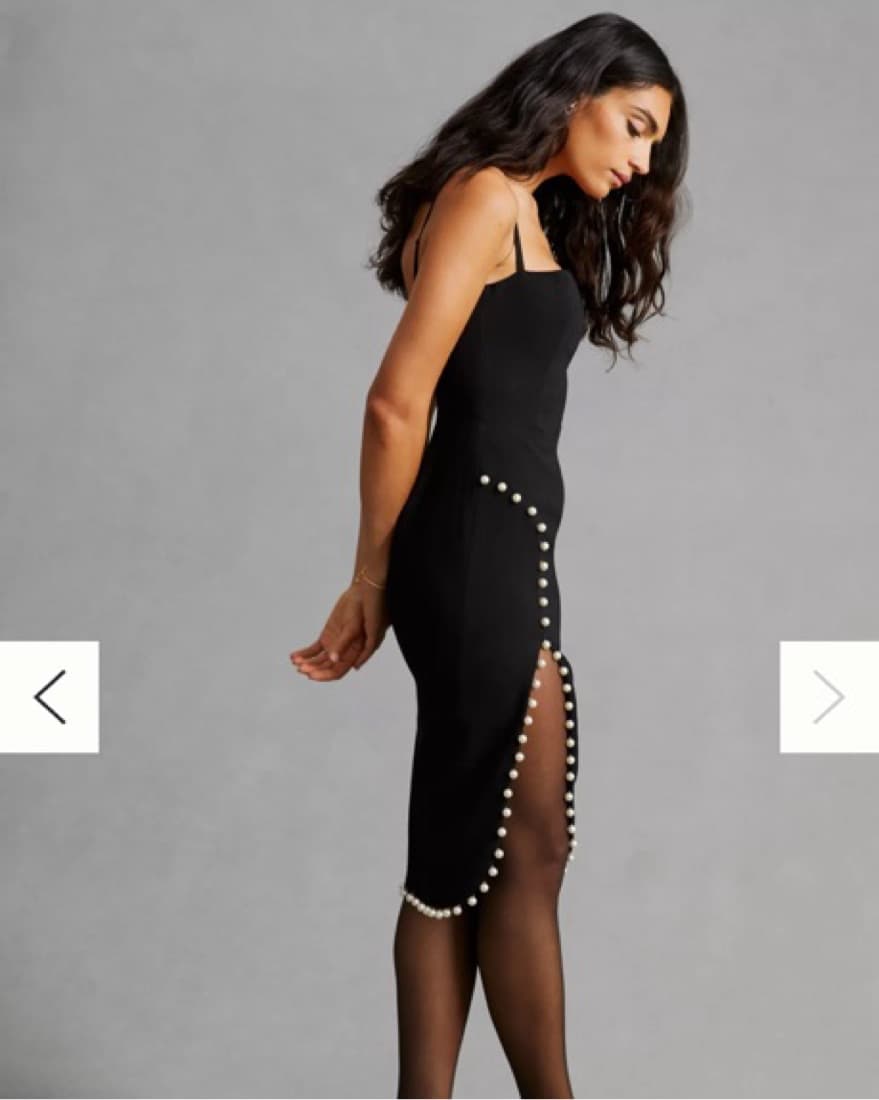 Helsi Pearl-Trimmed Slit Dress - Image 5