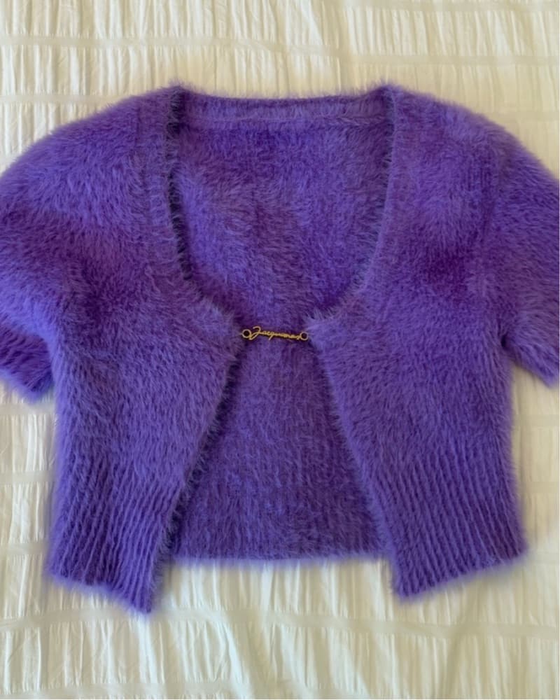 Jacquemus Knit Purple Cardigan 34 - Image 3