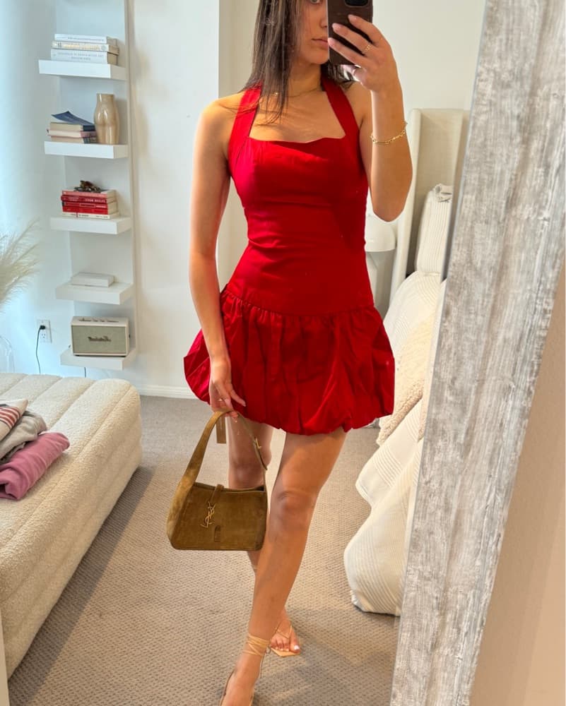 Reformation Mini Dress Red - Image 3