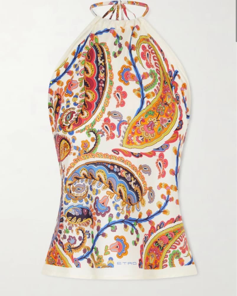 Etro Vibrant Paisley Halter Top - Image 1