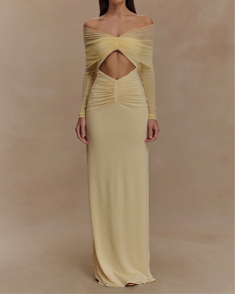 Meshki Rafaella Maxi Dress- Lemon - Image 1