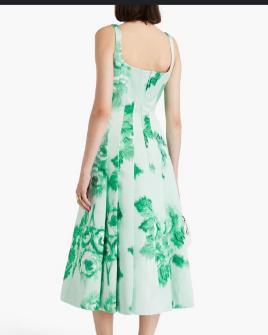 Emilia Wickstead Green Midi Dress - Image 2