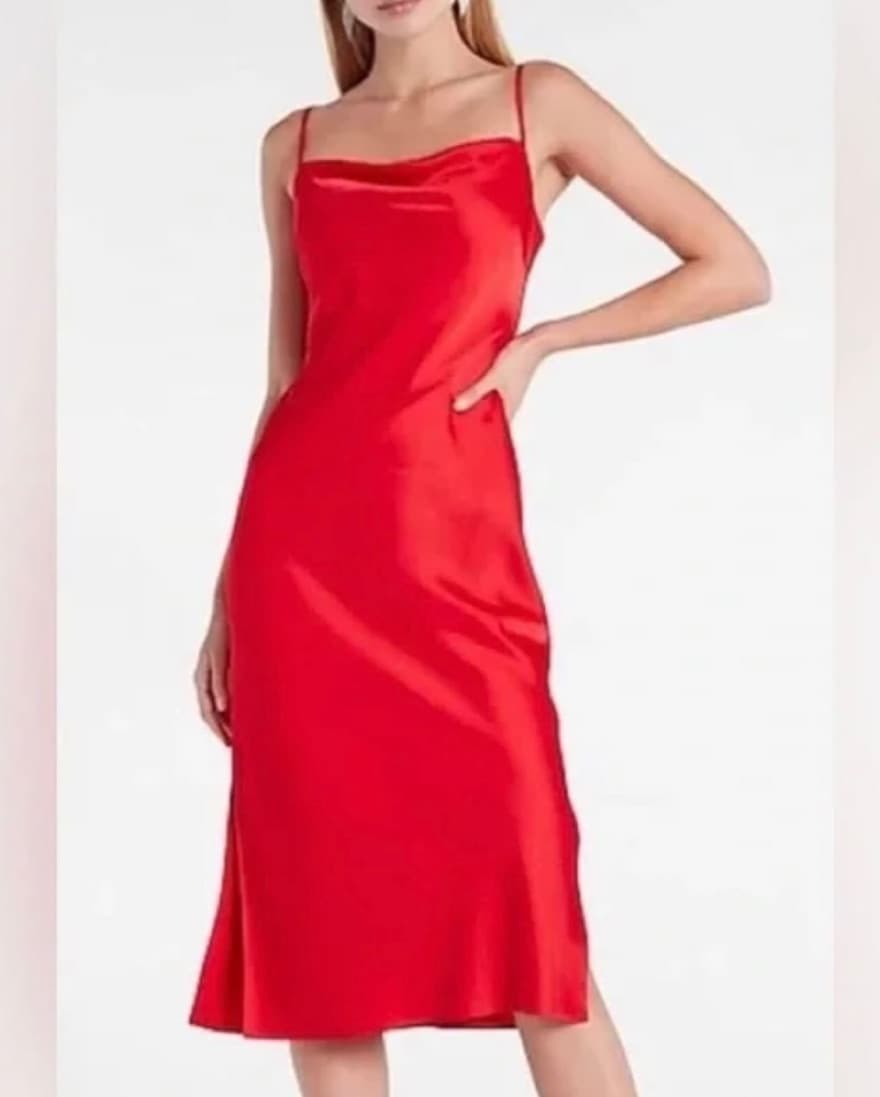 Express Red Satin Dress - Image 1