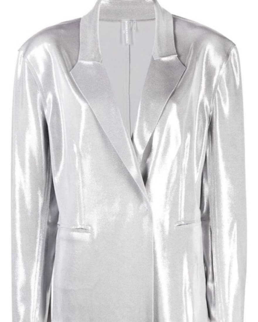 Norma Kamali Silver Straight  Fit Jacket - Image 5