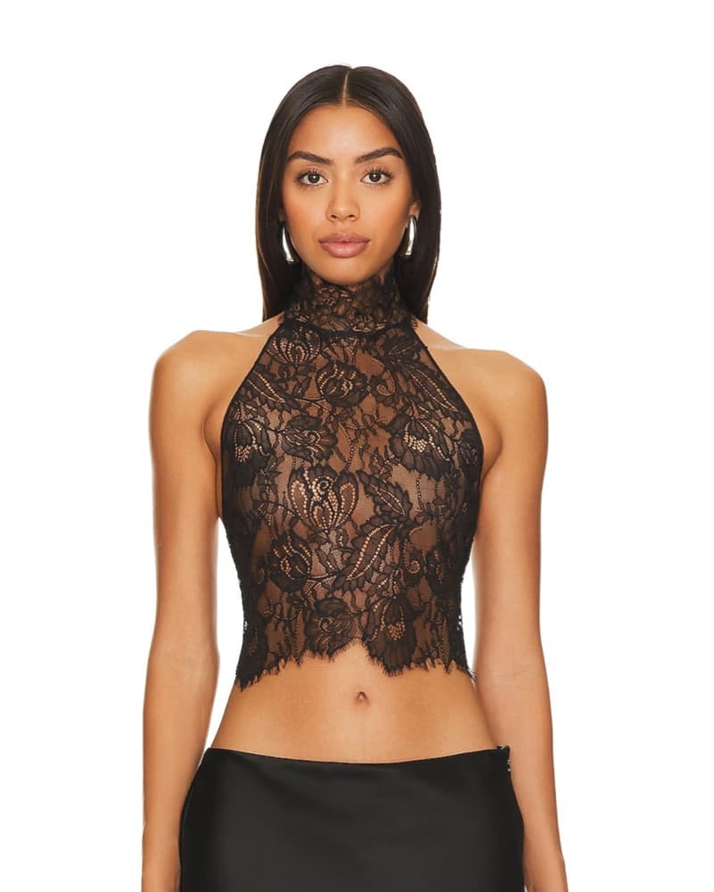 Retrofete Lace Halter Top - Image 1