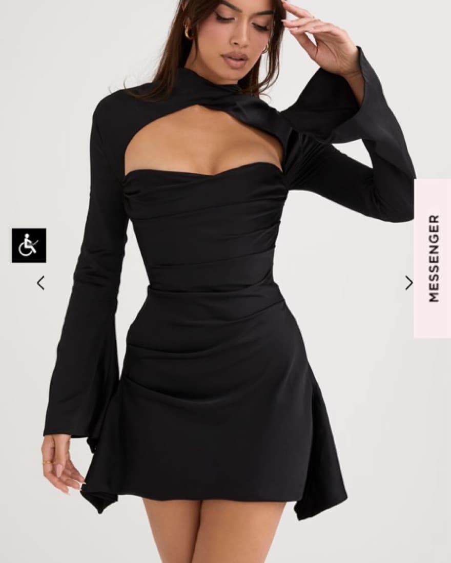 Toira Black Draped Corset Dress - Image 3