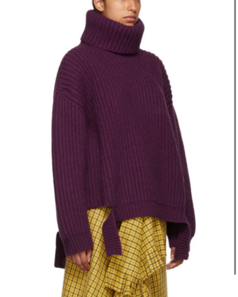 Cozy Plum Turtleneck Balenciaga Sweater  - Image 3
