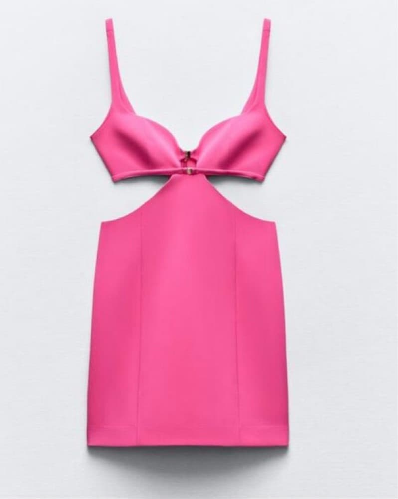Zara Pink Cut Out Dress NWT M - Image 5