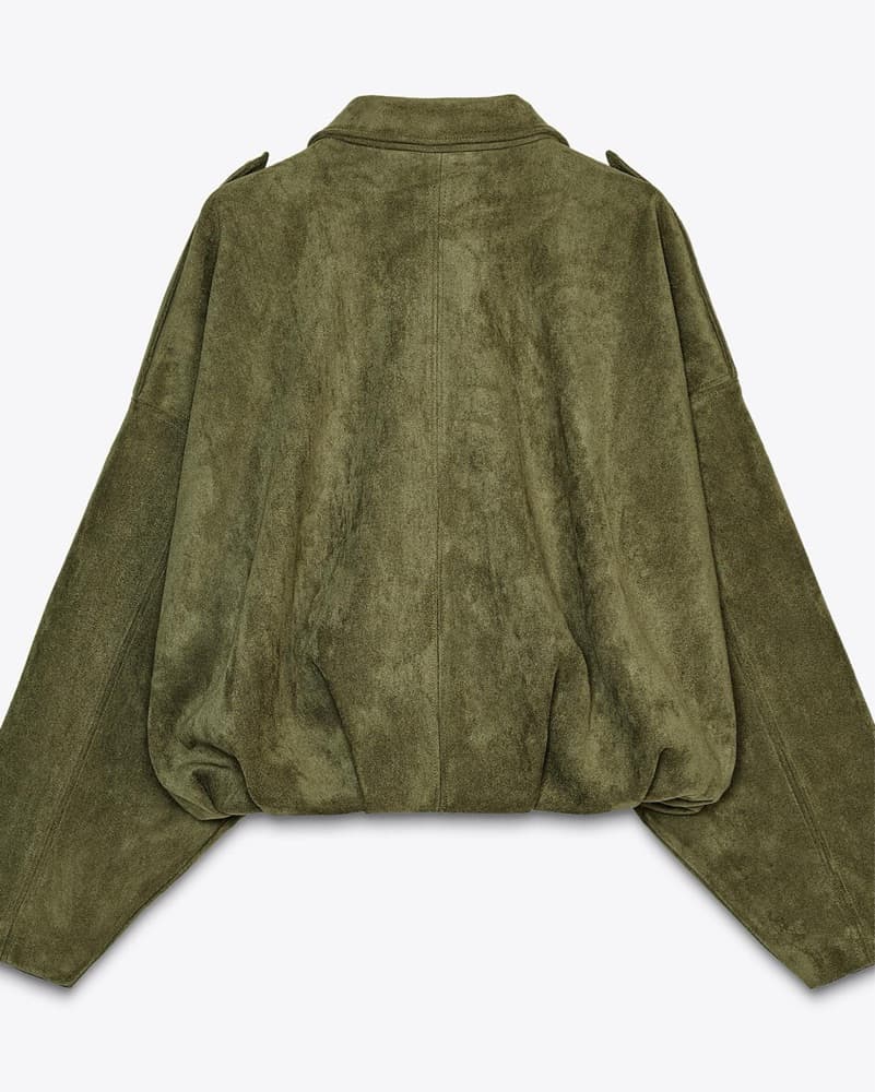 Zara Suede Effect Bomber Jacket - Image 3