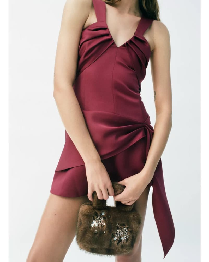 Perfect Burgundy Holiday Mini Dress  - Image 3