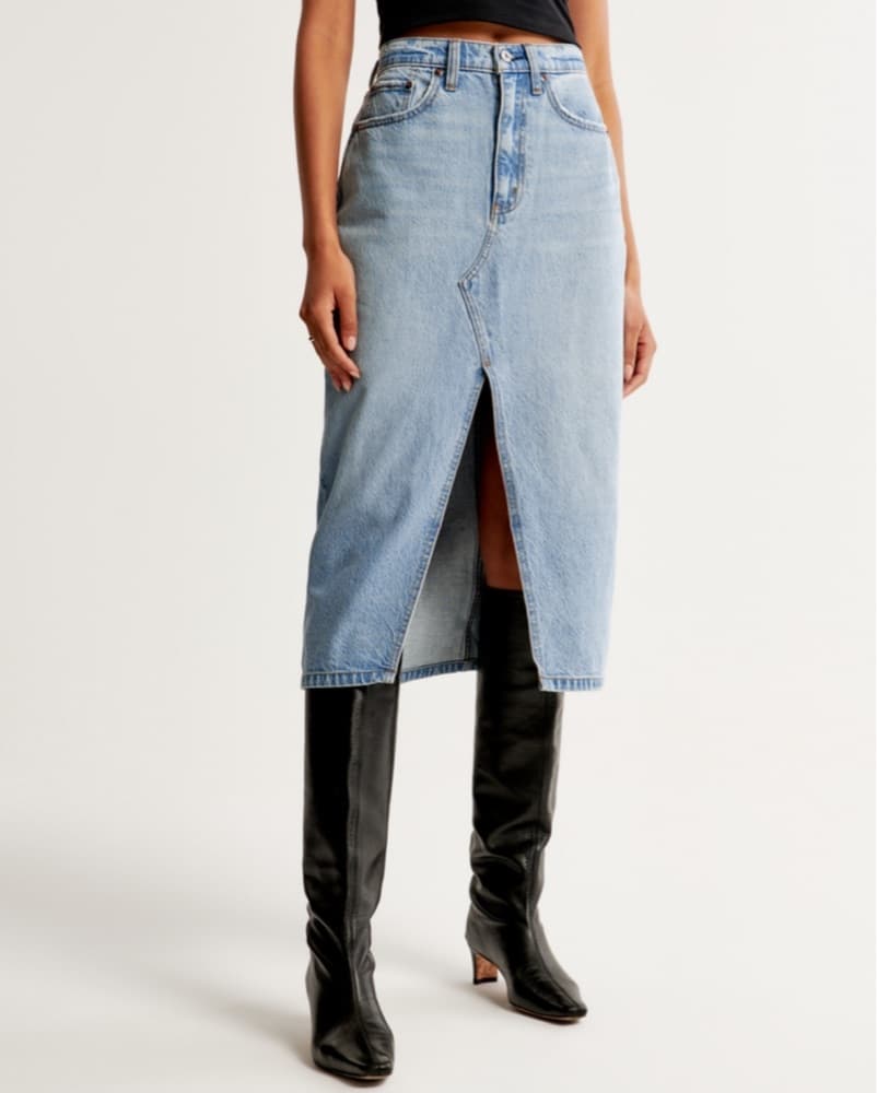 Denim Midi Skirt - Image 2