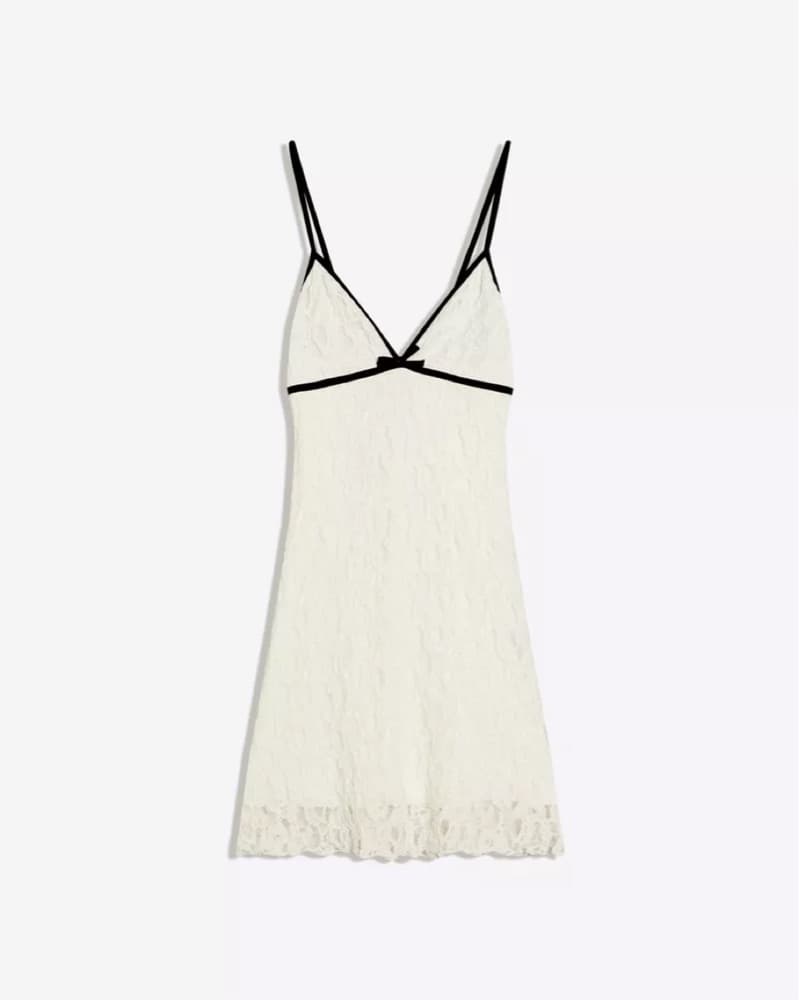 Bershka CONTRAST LACE MINI DRESS - Image 6