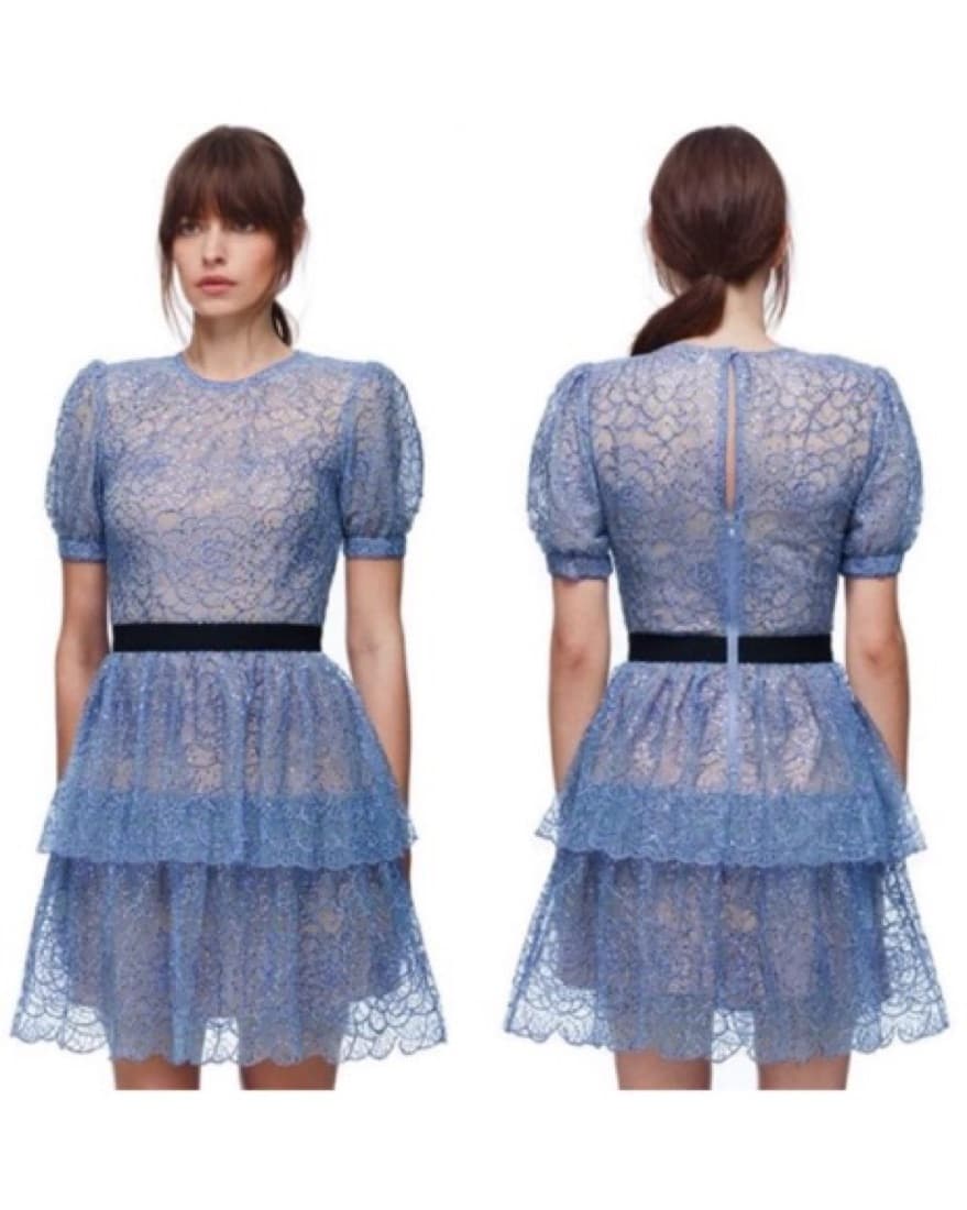 Self Portrait Sheer Sequin Mini Dress - Image 2