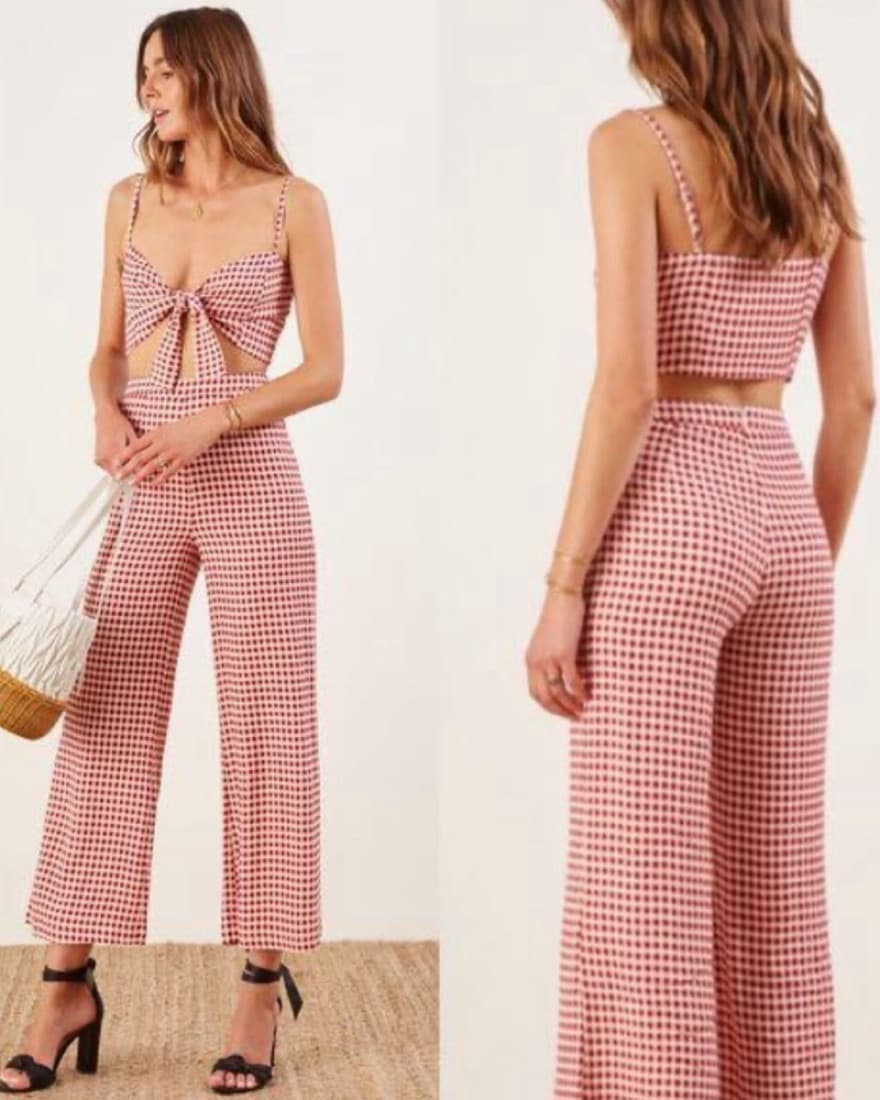 Reformation Red Gingham Set - Image 3