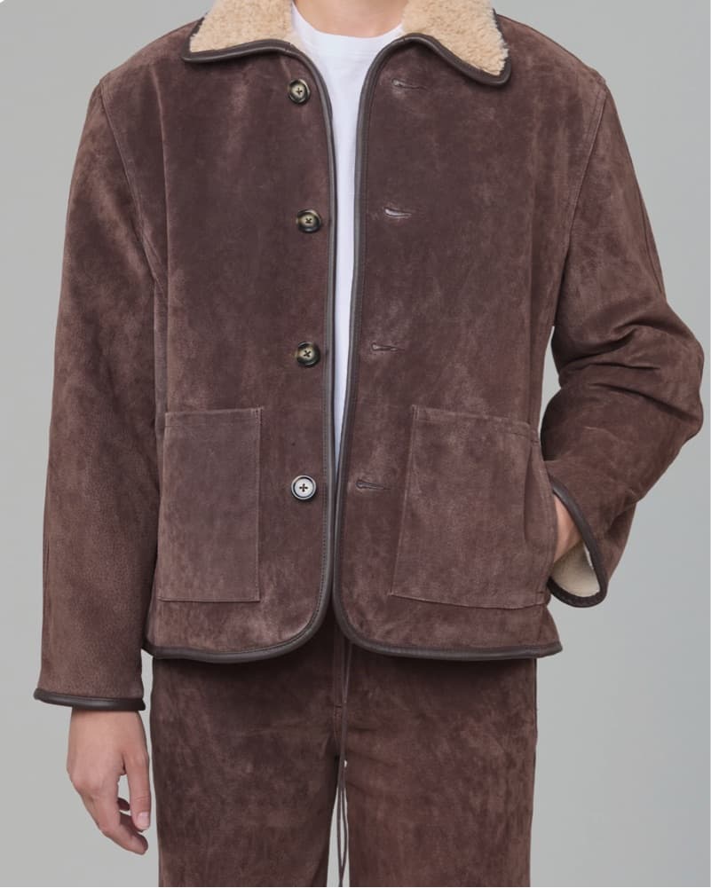 Townes Jacket in Chocolate Suede  - Image 1