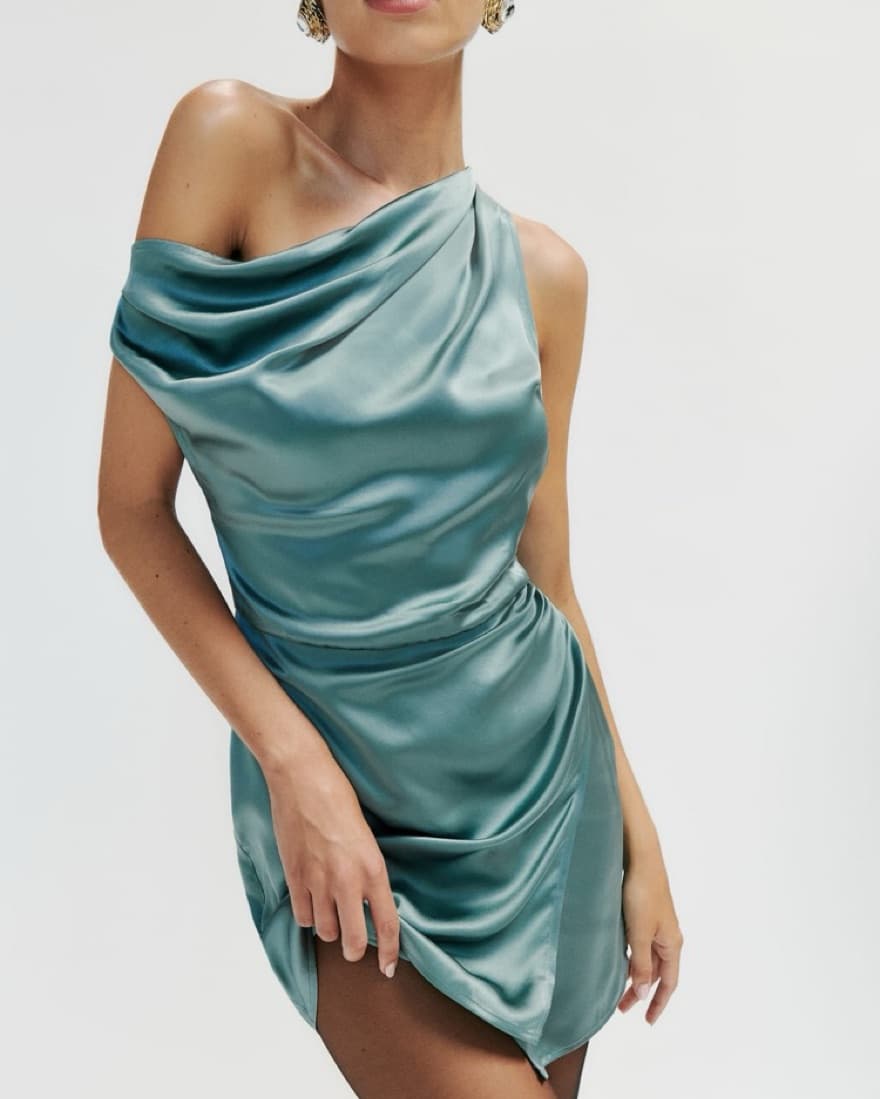 Reformation Alanis Silk Dress Mini - Image 5