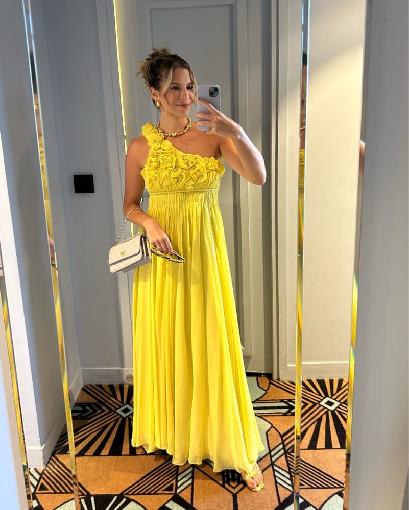 Yellow One Shoulder Gown  - Image 1