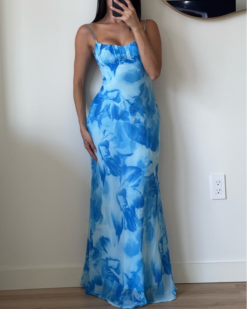 Blue Low Back Maxi dress - Image 3