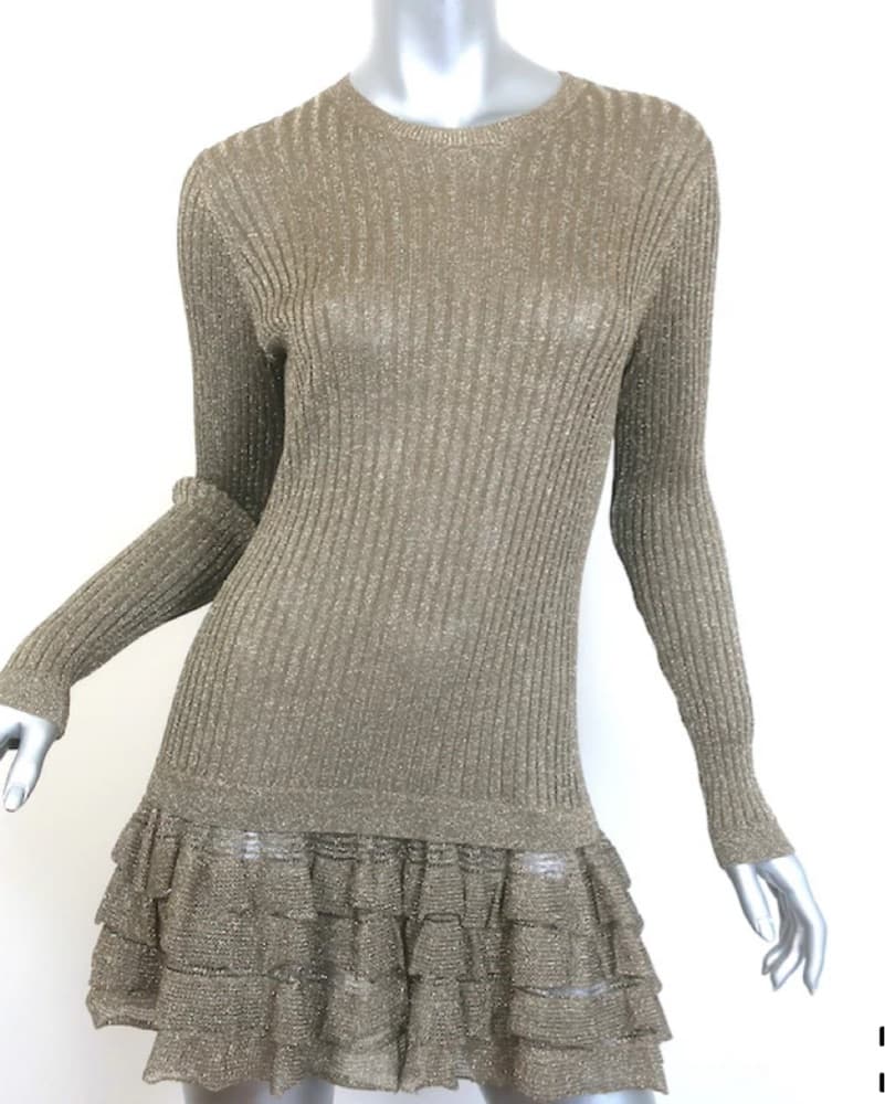 VALENTINO LONG SLEEVE RUFFLED MINI DRESS - Image 1