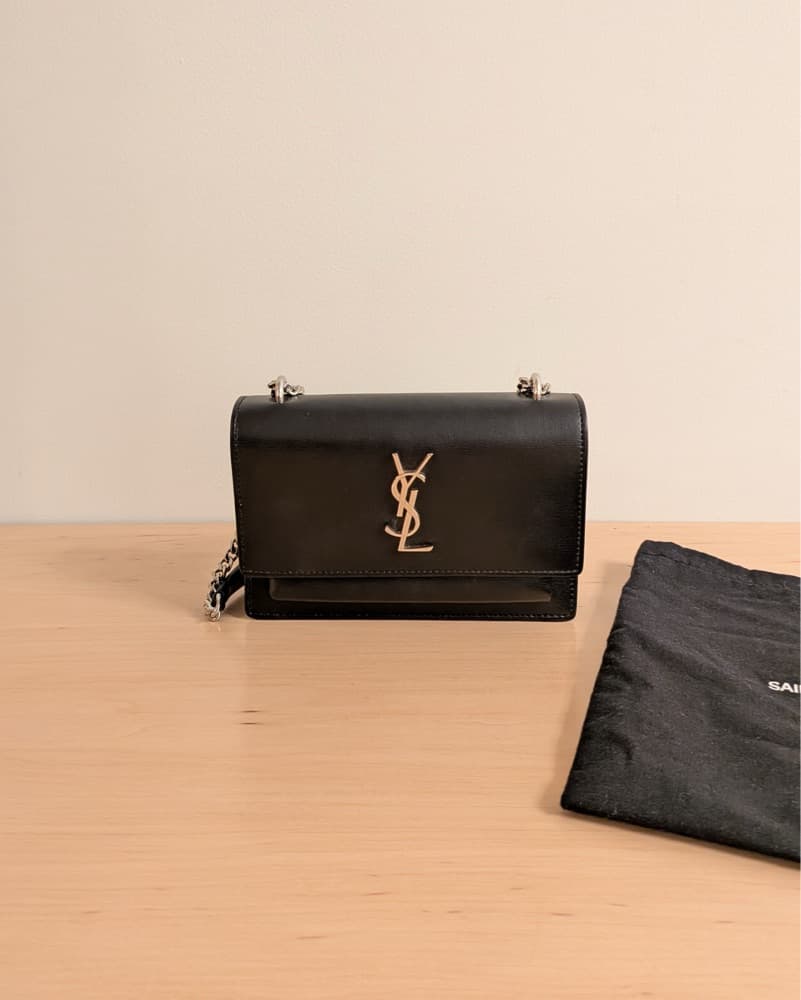 YSL Sunset Chain Wallet Flap Bag – Black - Image 1