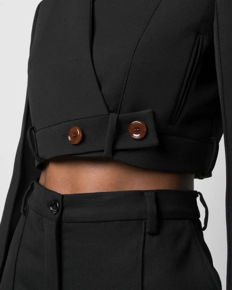 Acne Studios Cropped Suit Blazer - Image 2