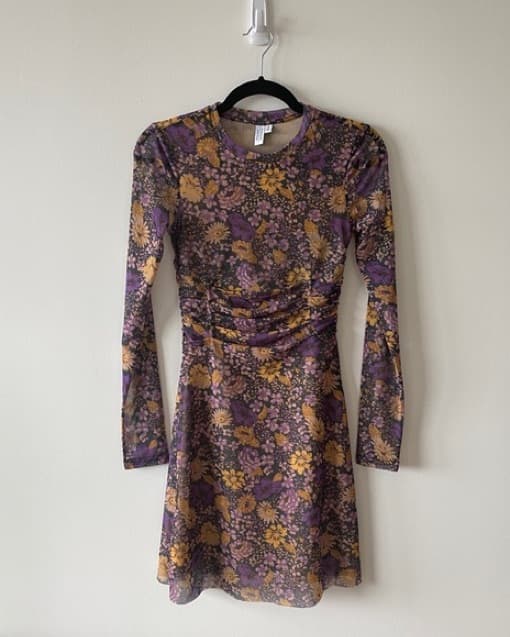 Floral Mesh Bodycon Mini Dress - Image 3