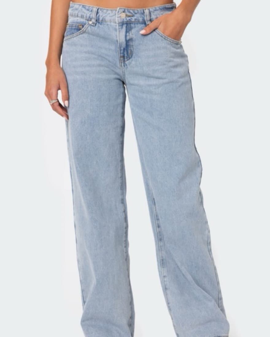 Low Rise Blue Wideleg Jeans  - Image 2