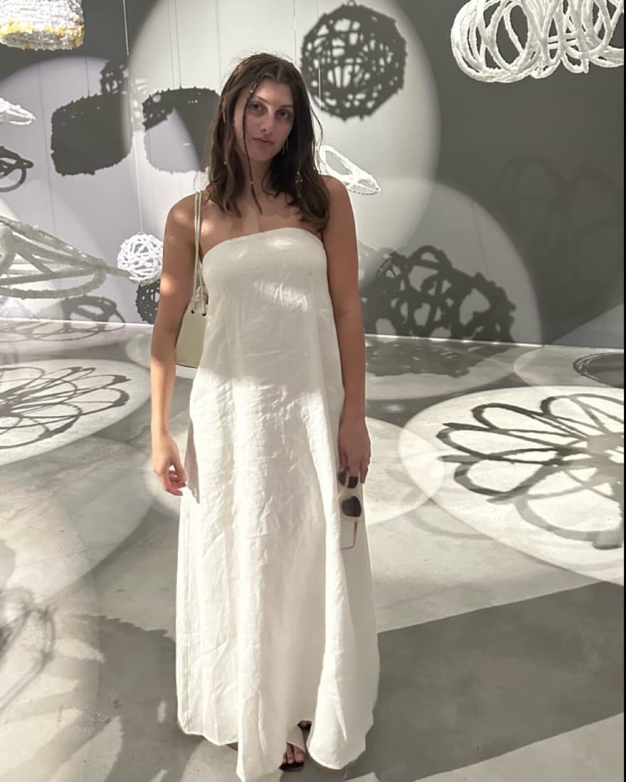 Dissh Karney White Linen Strapless Dress - Image 4