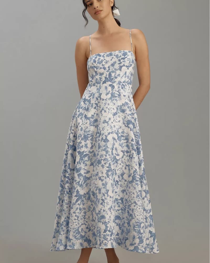 Reformation Monette Linen Larkspur Midi - Image 2